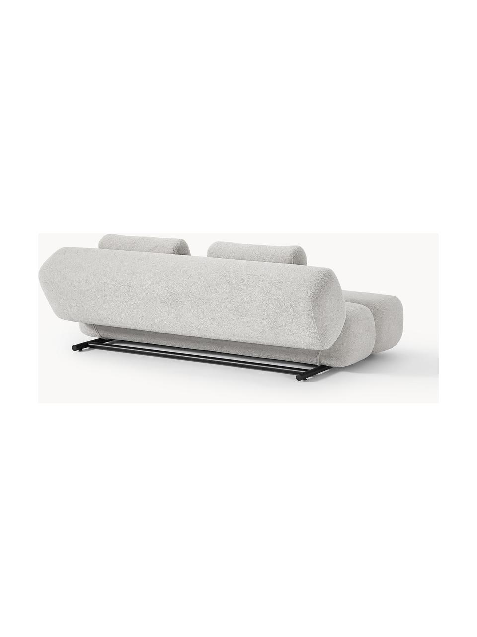 Teddy-Schlafsofa Caterpillar (3-Sitzer), Bezug: Teddy (100 % Polyester) D, Teddy Hellgrau, B 203 x T 128 cm