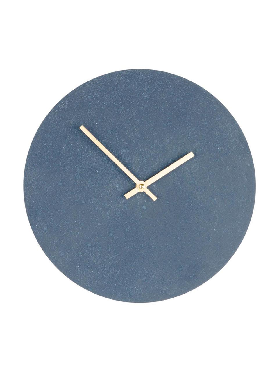 Reloj de pared Paris, Madera contrachapada, Gris, Azul, Ø 30 cm