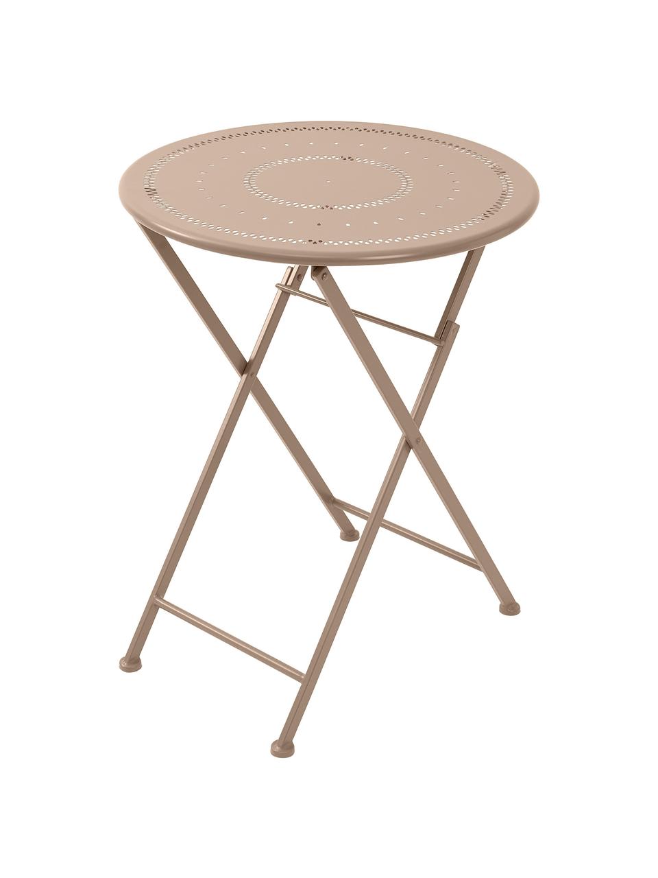 Mobilier de balcon, pliable Bovery, 3 élém., Métal, enduit, Beige, Lot de différentes tailles