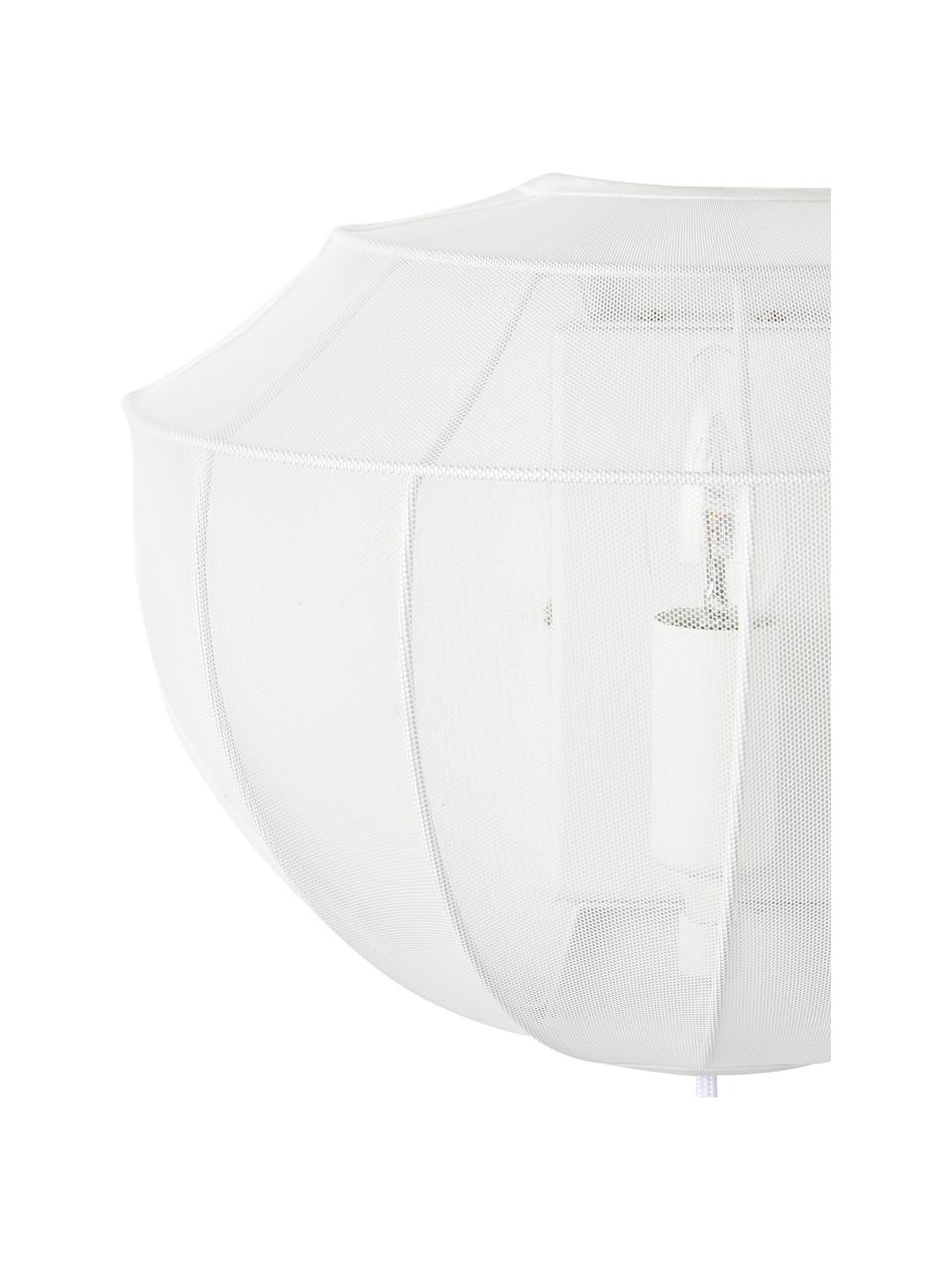 Lampada da parete in rete Beau, Paralume: tessuto, Struttura: metallo verniciato a polv, Baldacchino: metallo verniciato a polv, Bianco, Larg. 30 x Alt. 22 cm