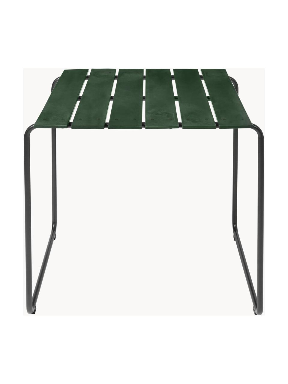 Ręcznie wykonany ogrodowy stolik pomocniczy Ocean, Stelaż: stal z recyklingu, powlek, Blat: odpady morskie z recyklin, Ciemny zielony, czarny, S 79 x W 74 cm