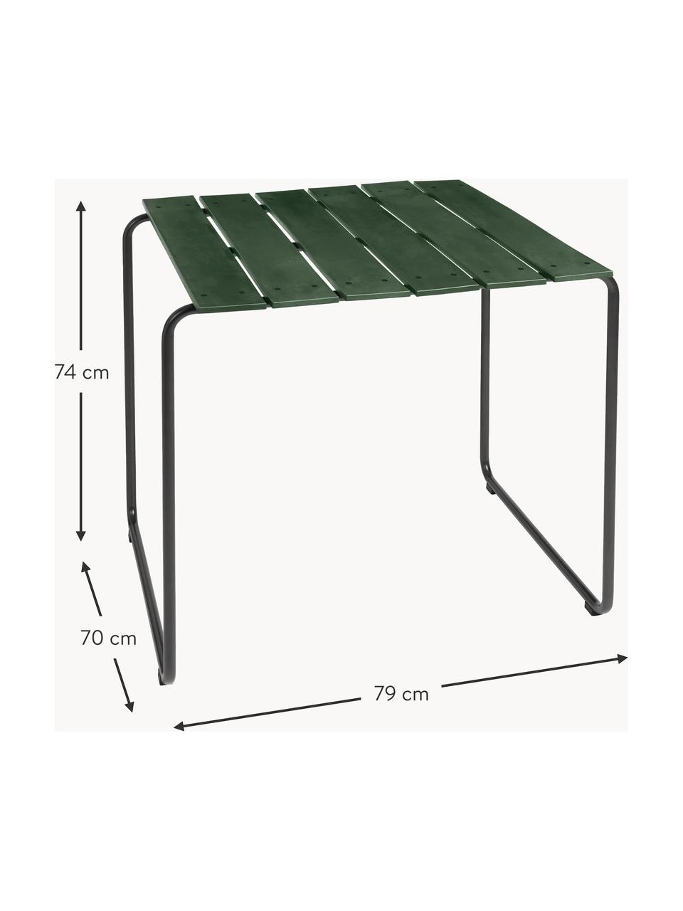 Ručně vyrobený zahradní stůl Ocean, Tmavě zelená, černá, Š 79 cm, V 74 cm