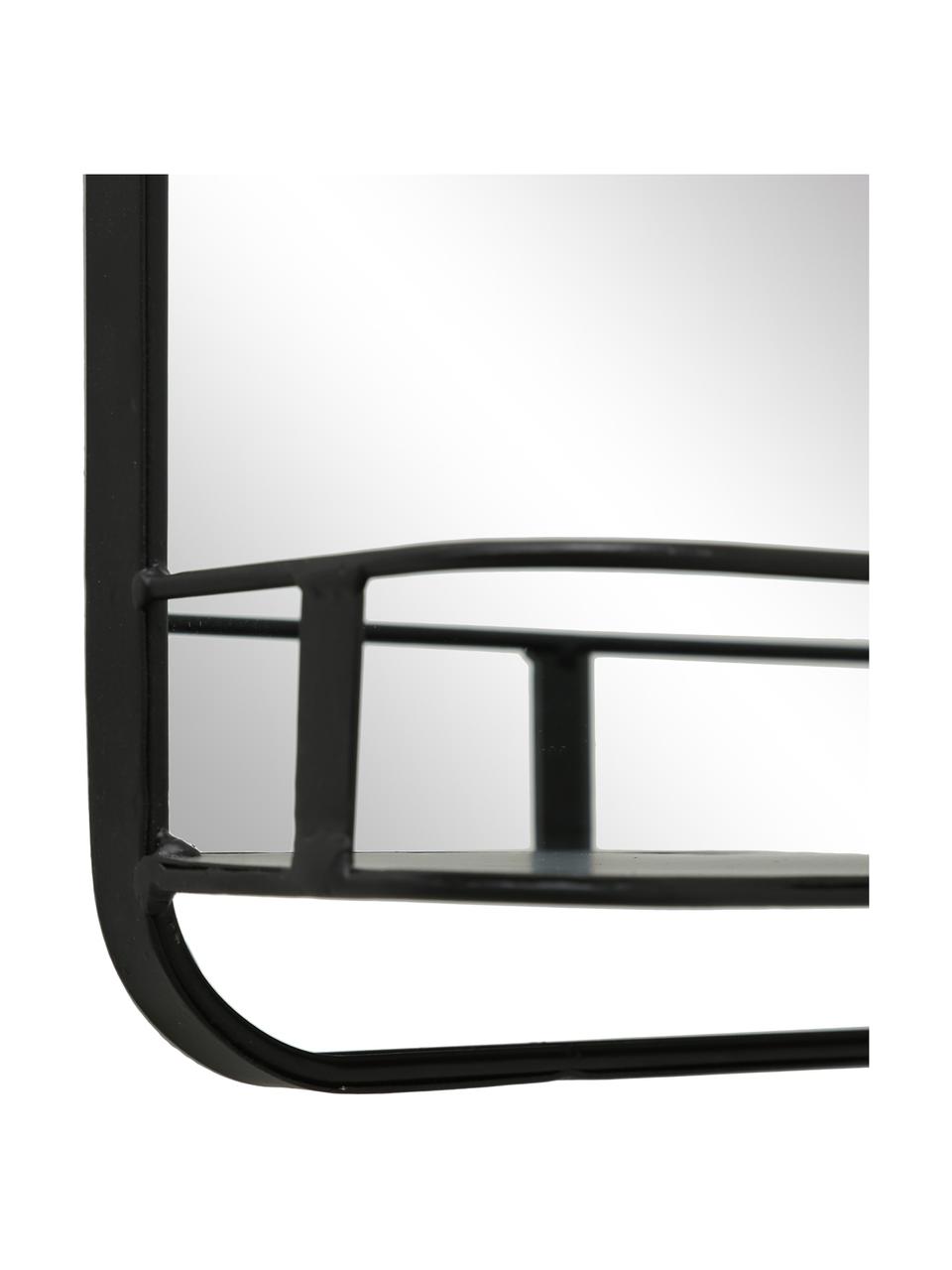 Nástenné zrkadlo s kovovým rámom Meno, Čierna