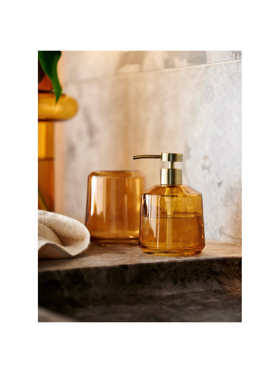 Distributeur de savon en verre Vintage, Brun clair, transparent, Ø 10 x haut. 15 cm