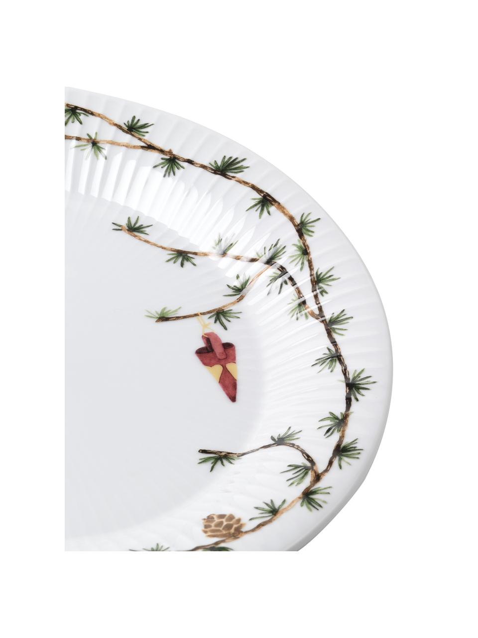 Fuente navideña artesanal Hammershøi, Porcelana, Blanco, multicolor, An 34 x F 27 cm