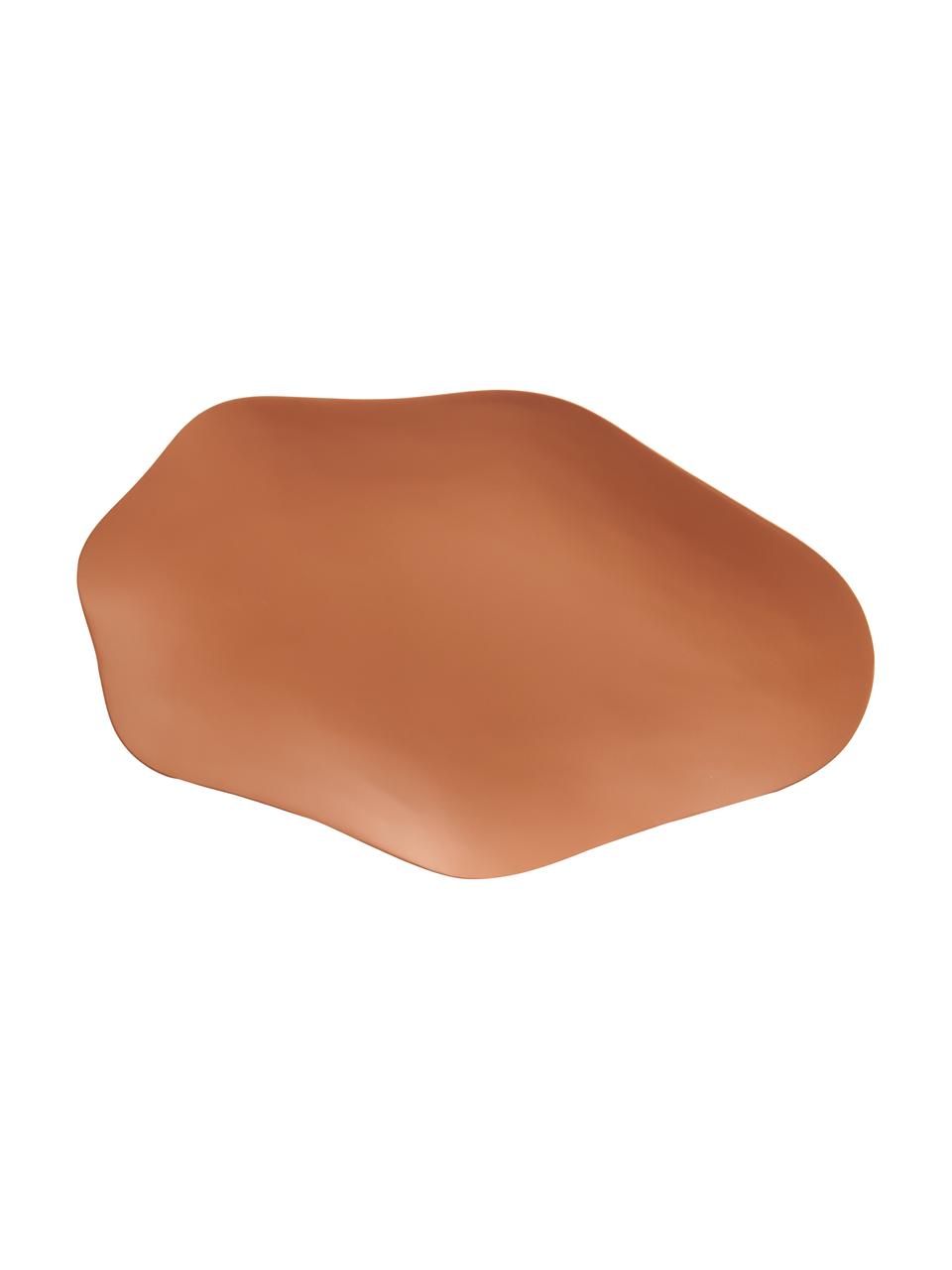 Vassoio decorativo color terracotta Cloud, Metallo rivestito, Rosso terracotta, Larg. 41 x Prof. 26 cm