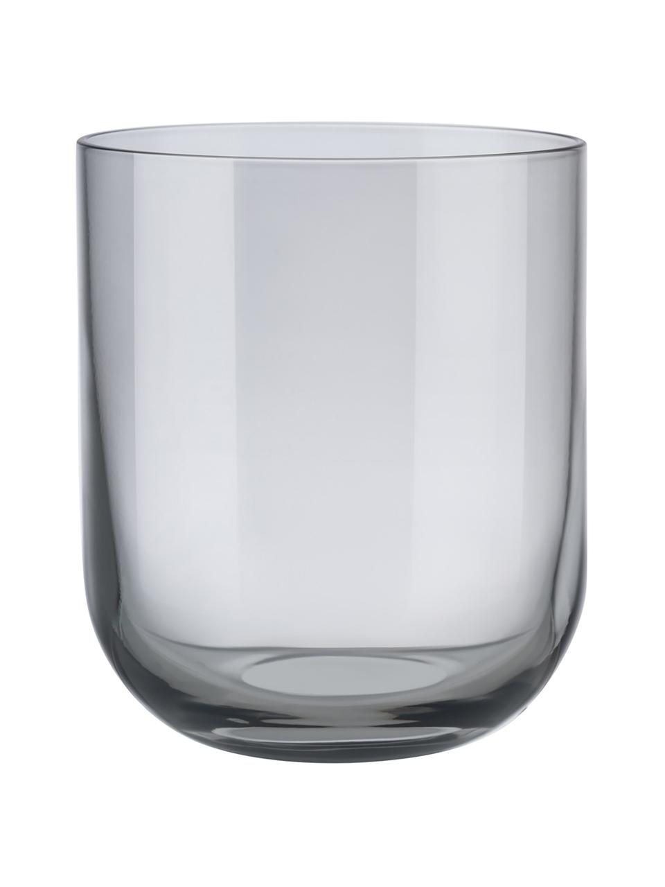 Wassergläser Fuum in Grau, 4 Stück, Glas, Grau, transparent, Ø 8 x H 9 cm, 300 ml