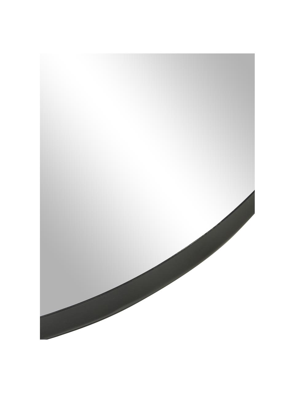 Ronde wandspiegel Ivy met zwarte metalen lijst, Lijst: gepoedercoat metaal, Zwart, Ø 100 x D 3 cm