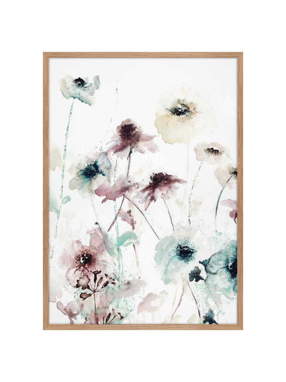 Ingelijste canvasdoek Flower Dance, Afbeelding: digitale print auf linnen, Frame: Vezelplaat met hoge dicht, Multicolour, 50 x 70 cm
