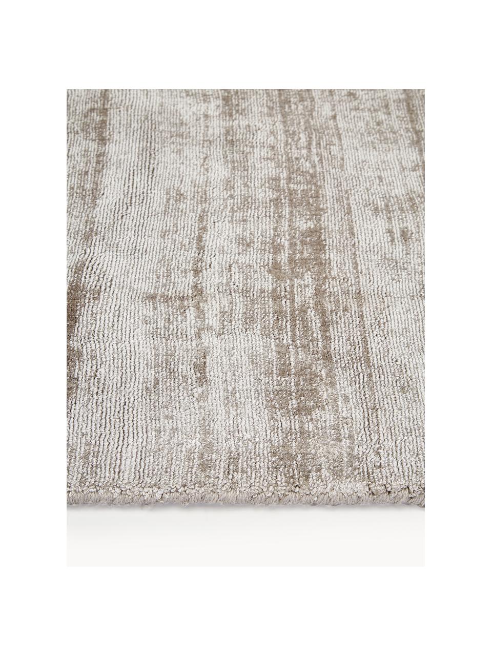 Handgewebter Viskoseläufer Jane, Flor: 100 % Viskose, Greige, B 80 x L 200 cm