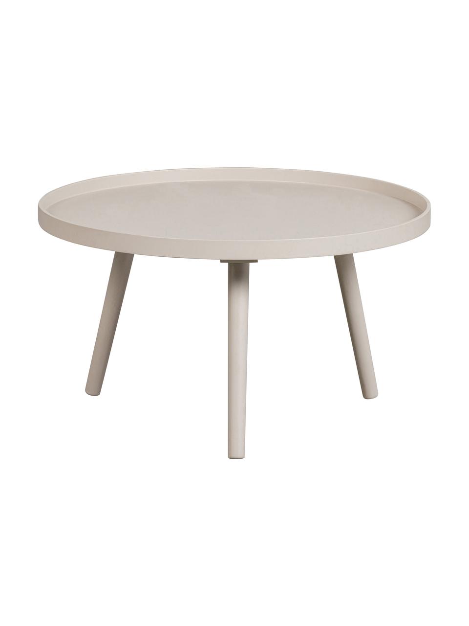 Ronde salontafel Mesa, Tafelblad: gecoat MDF, Poten: gecoat grenenhout, Beige, Ø 60 cm