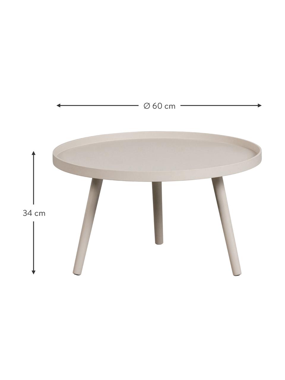 Tavolino da salotto rotondo Mesa, Gambe: legno di pino rivestito, Beige, Ø 60 x Alt. 34 cm