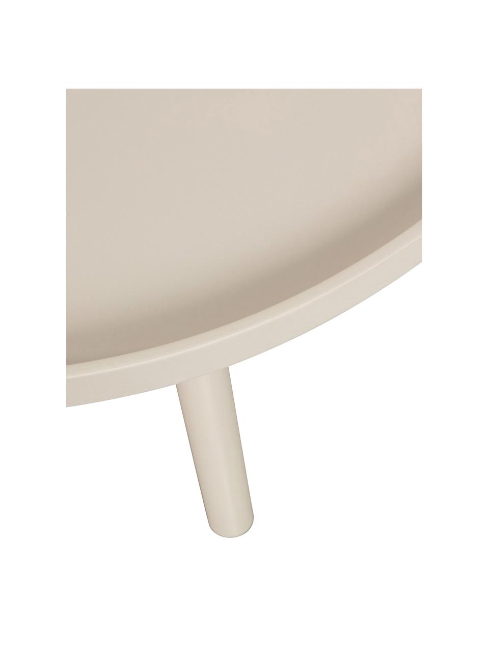 Tavolino da salotto rotondo Mesa, Gambe: legno di pino rivestito, Beige, Ø 60 x Alt. 34 cm