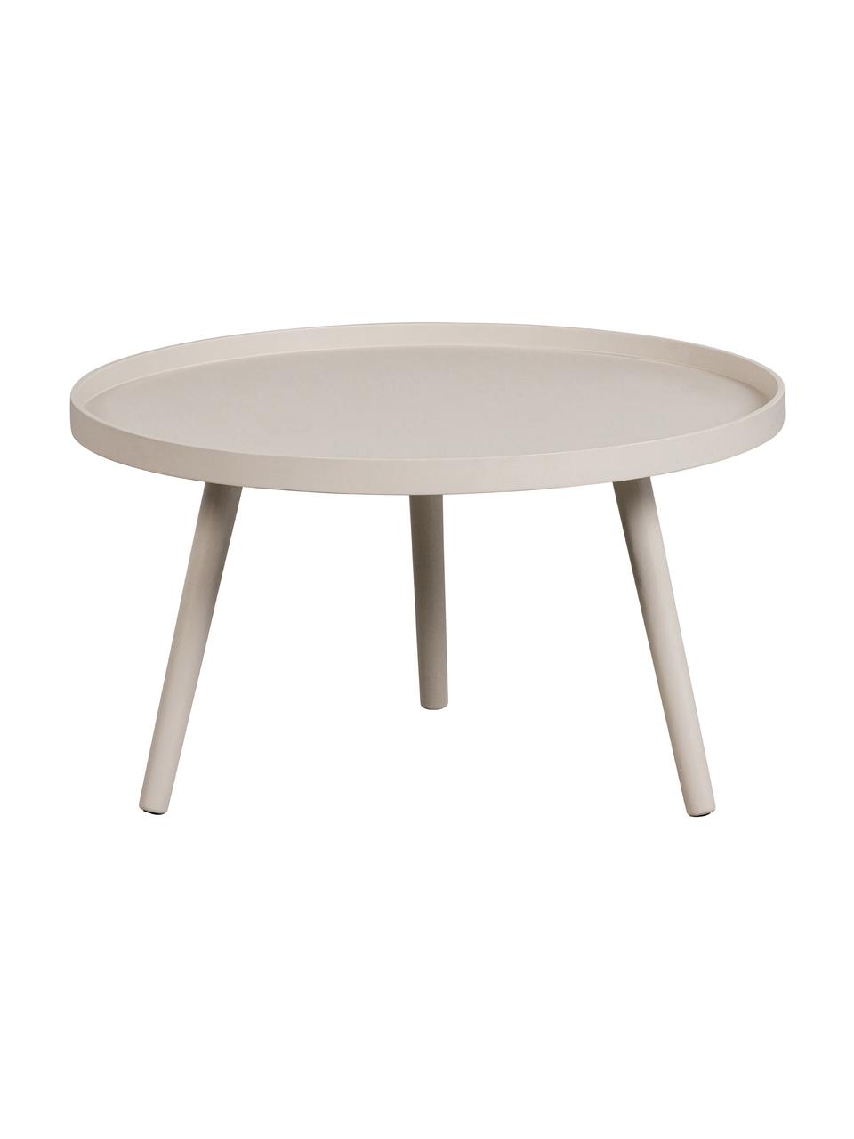 Ronde salontafel Mesa, Tafelblad: gecoat MDF, Poten: gecoat grenenhout, Beige, Ø 60 cm