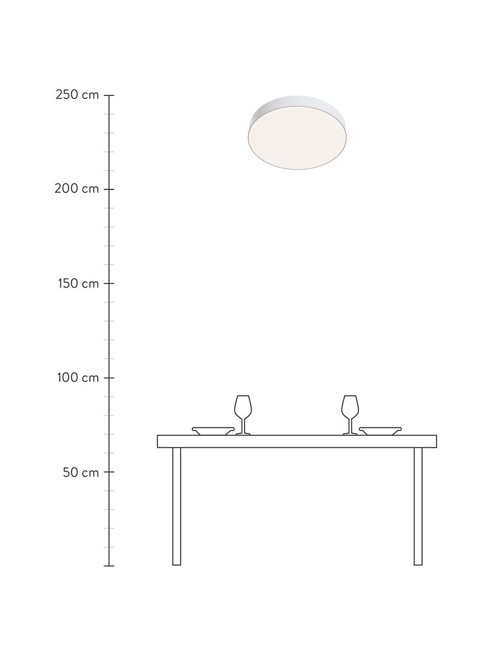 LED plafondlamp Zon in wit, Lampenkap: gecoat aluminium, Diffuser: kunststof, Wit, Ø 40 x H 6 cm