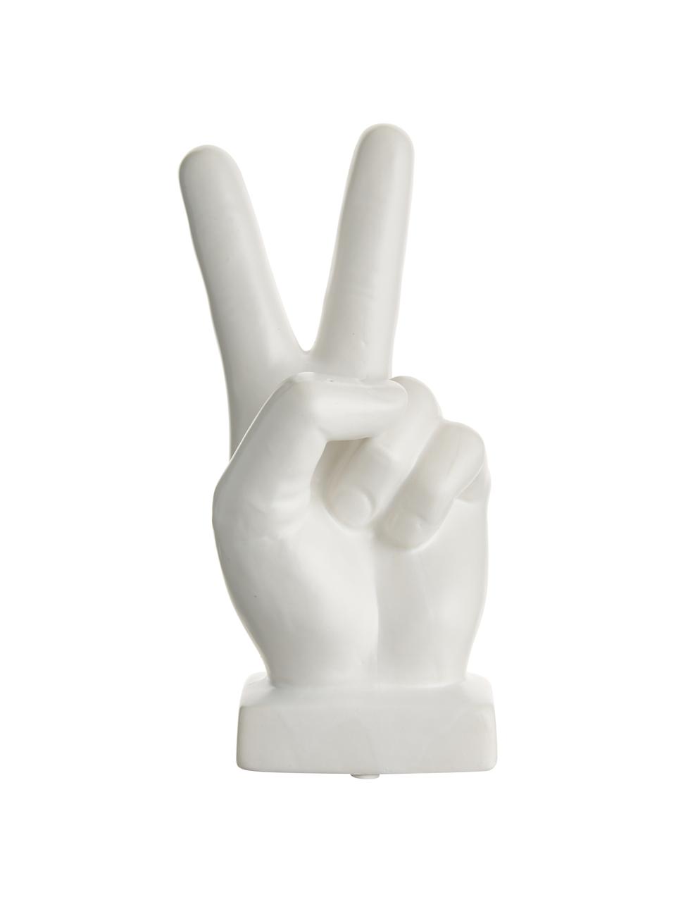 Figura decorativa Hand, Gres, Blanco, An 10 x Al 22 cm