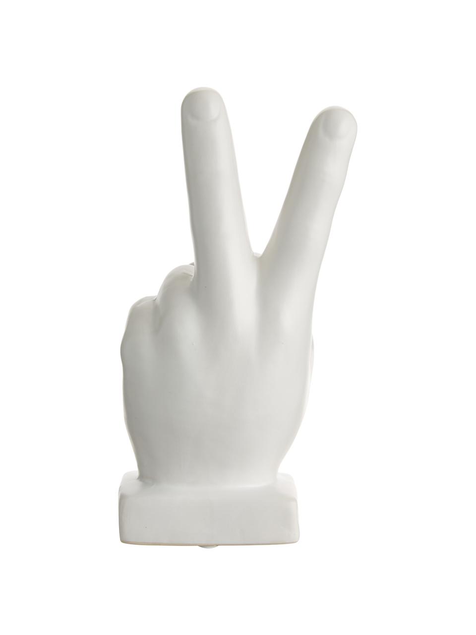 Figura decorativa Hand, Gres, Blanco, An 10 x Al 22 cm