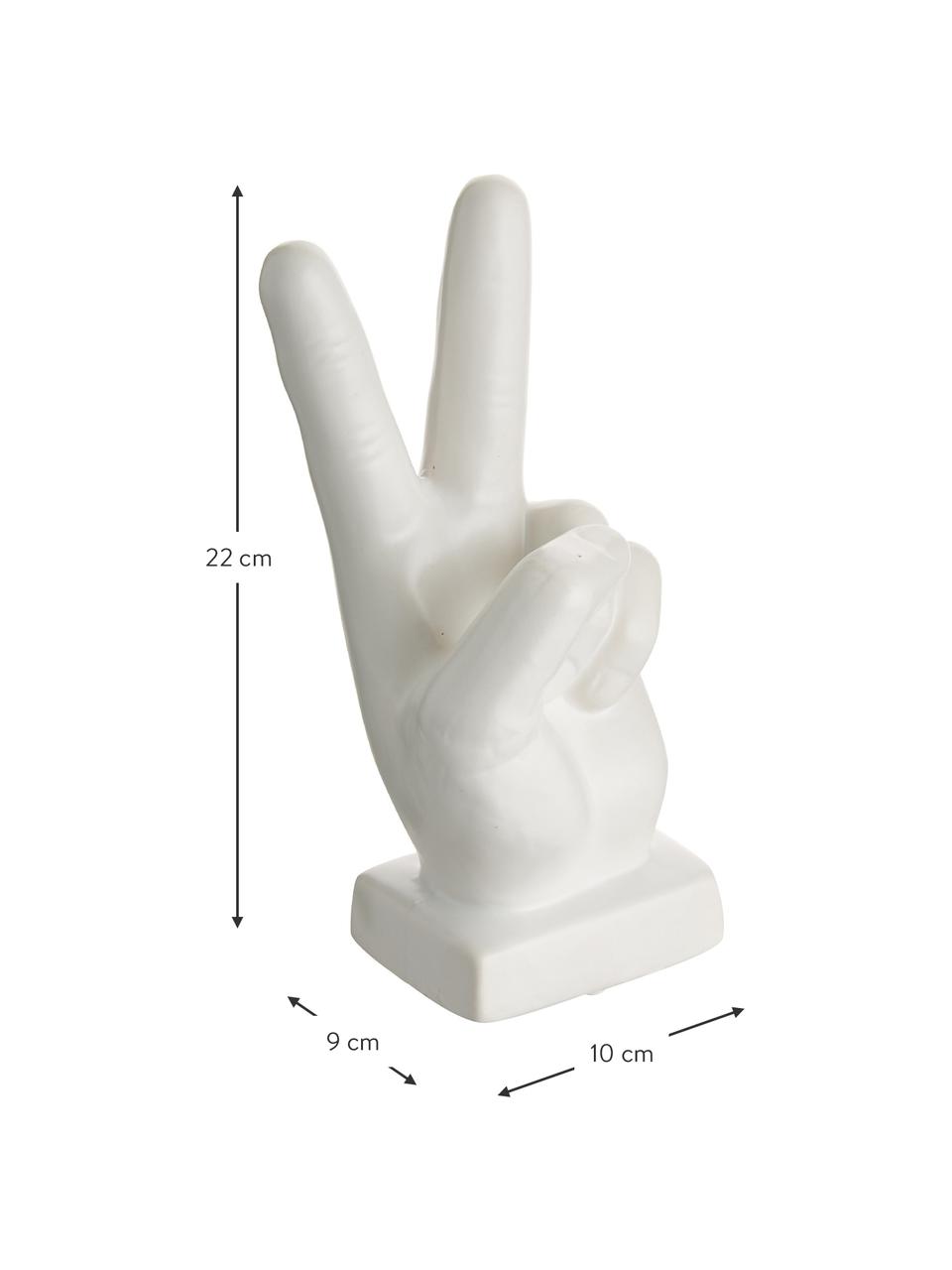 Figura decorativa Hand, Gres, Blanco, An 10 x Al 22 cm