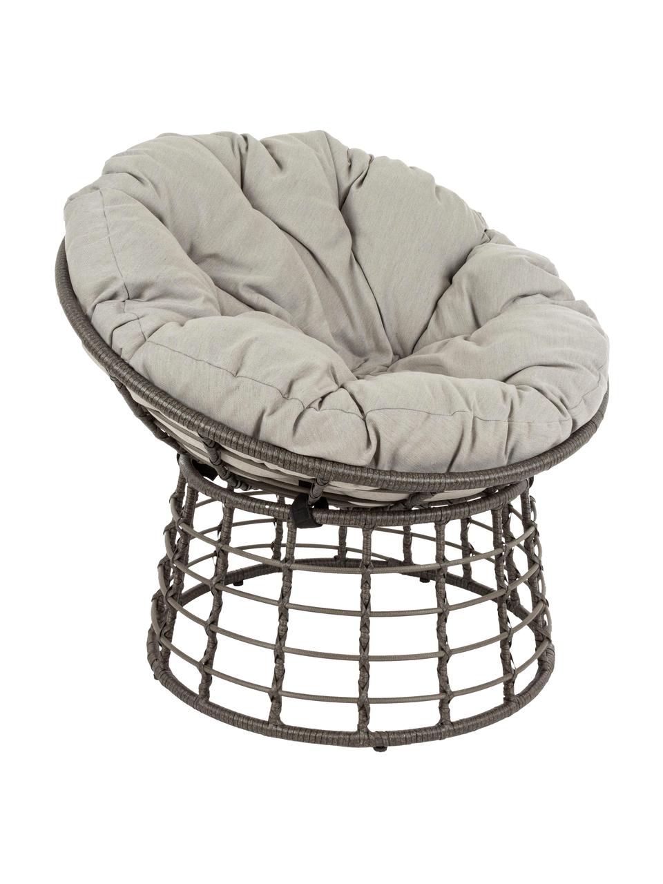 Fauteuil avec coussin d'assise Molly, Gris, gris clair, Ø 92 x haut. 78 cm