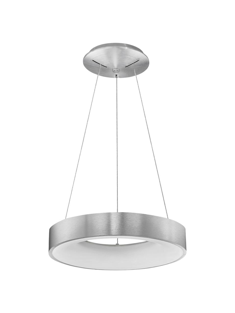 Stmívatelné závěsné LED svítidlo Rando, Stříbrná, Ø 60 cm, V 6 cm