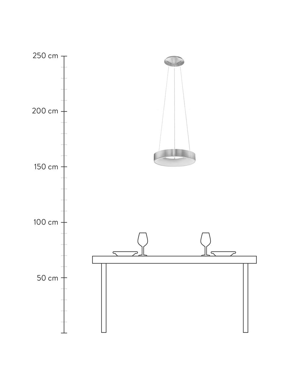 Dimmbare LED-Pendelleuchte Rando in Silber, Lampenschirm: Aluminium, beschichtet, Baldachin: Aluminium, beschichtet, Silberfarben, Ø 60 x H 6 cm