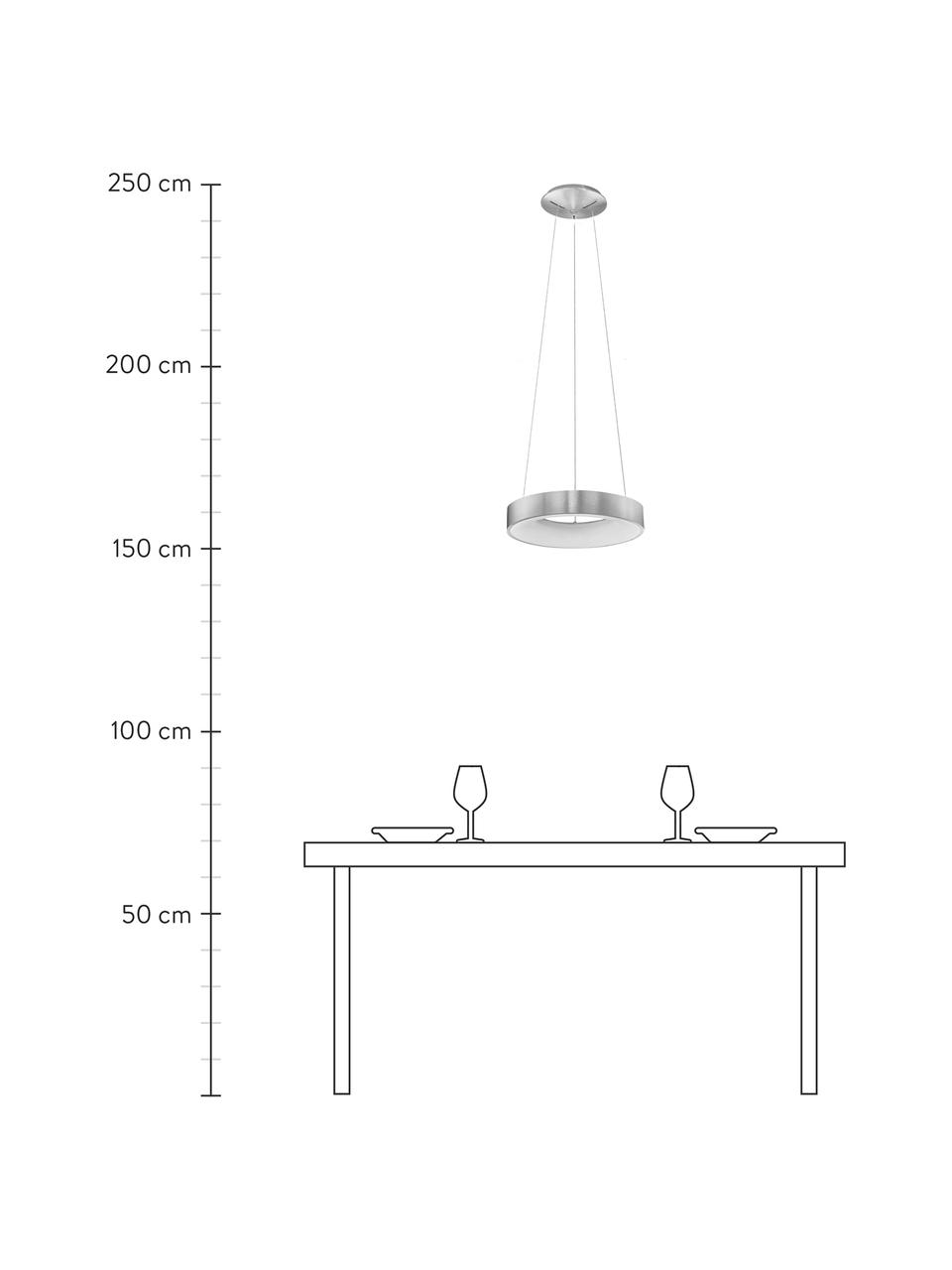 Lampa wisząca LED z funkcją przyciemniania Rando, Odcienie srebrnego, Ø 60 x W 6 cm