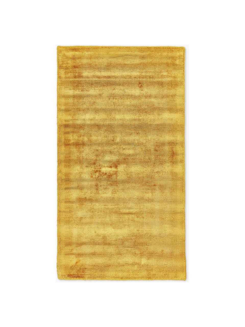 Tapis en viscose tissé main Jane, Jaune soleil, larg. 200 x long. 300 cm (taille L)