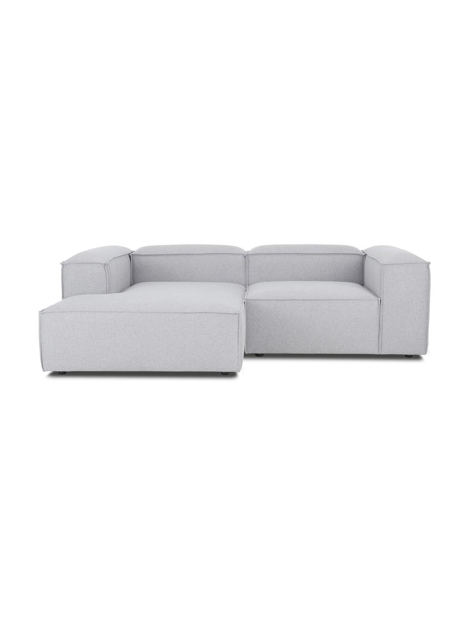 Sofá rinconera modular Lennon, Tapizado: 100% poliéster Alta resis, Estructura: madera de pino maciza, ma, Patas: plástico, Tejido gris claro, An 238 x F 180 cm, chaise longue izquierda