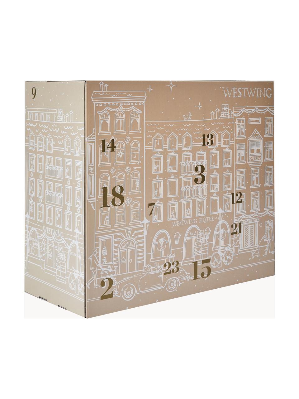 Calendario dell'Avvento 2023 Westwing, Scatola: carta, Beige, bianco, dorato, Larg. 56 x Alt. 49 cm