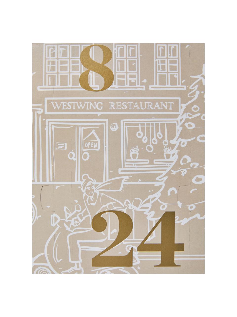 Calendario de Adviento Westwing, Caja: papel, Beige, blanco, dorado, An 56 x Al 49 cm