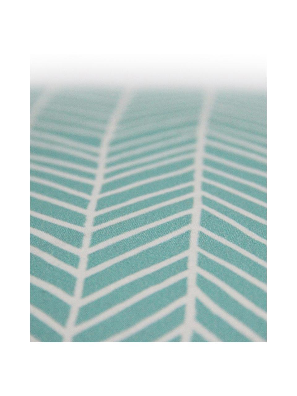 Gemusterte Kissenhülle Elias, 100% Polyester, Weiß, Blau, 40 x 40 cm