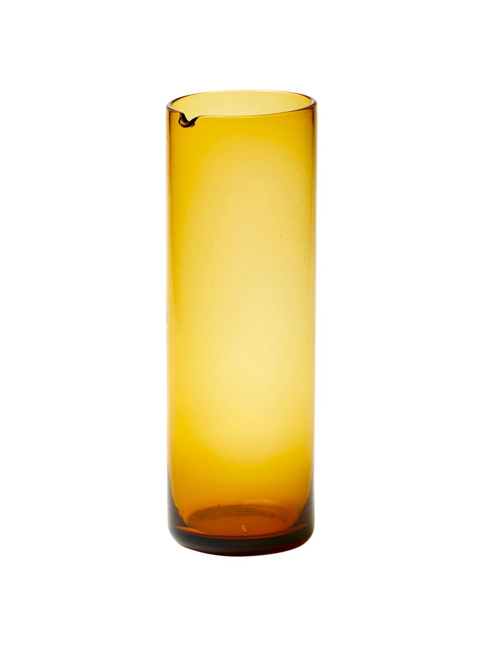 Karafka z dmuchanego szkła Bloom, 1 l, Szkło dmuchane, Żółty, Ø 8 x W 24 cm, 1 l
