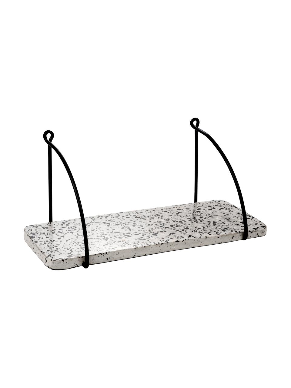 Estante de pared de terrazo Porter, Estante: terrazo, Blanco, gris, negro, An 40 x Al 18 cm