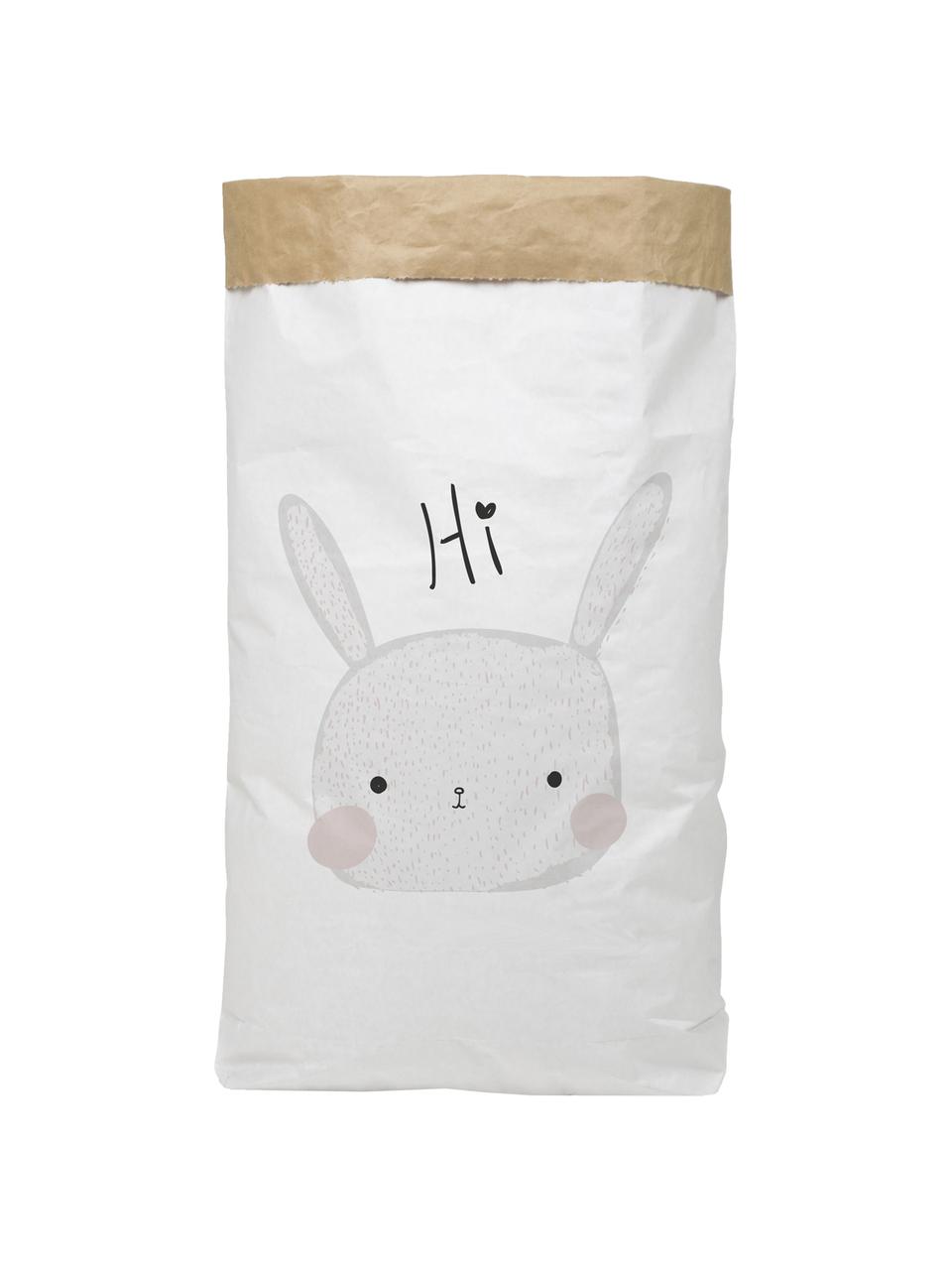 Aufbewahrungstüte Rabbit, Recyceltes Papier, Weiß, Schwarz, Grau, Rosa, B 60 x H 90 cm