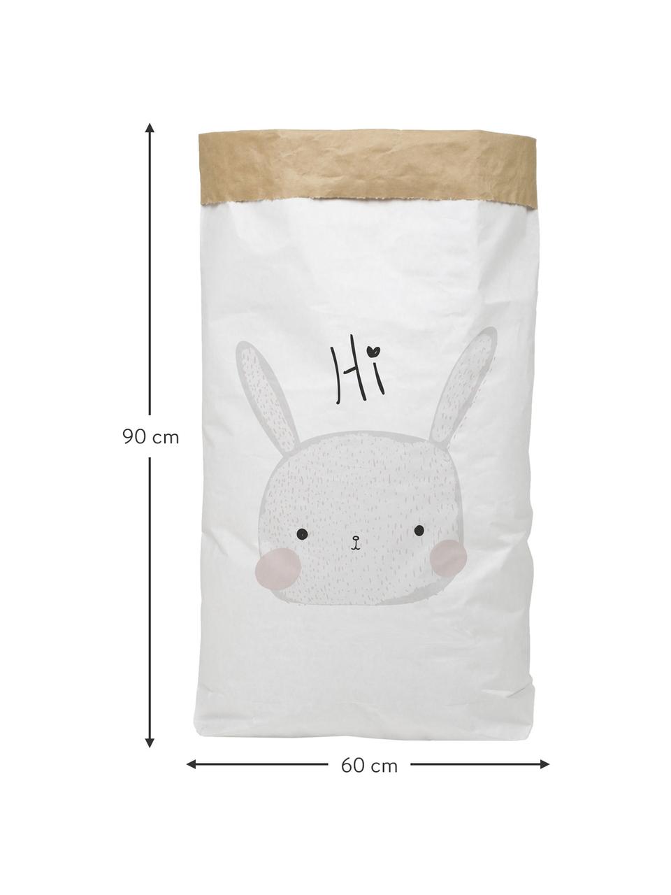 Sac de rangement Rabbit, Papier recyclé, Blanc, multicolore, larg. 60 x haut. 90 cm