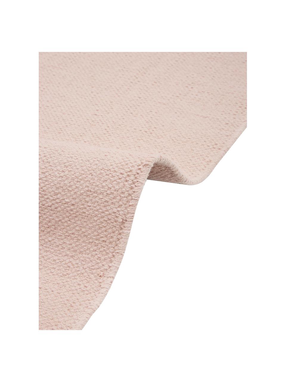 Tapis fin en coton rose, tissé main Agneta, Rose