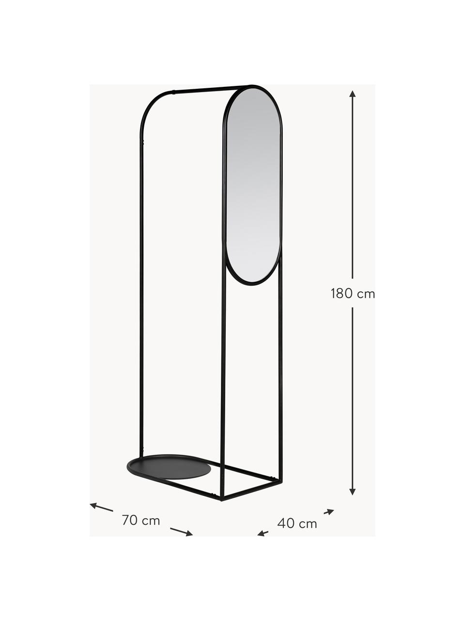 Kovový stojan na oblečenie Archie, Čierna, Š 70 x V 180 cm