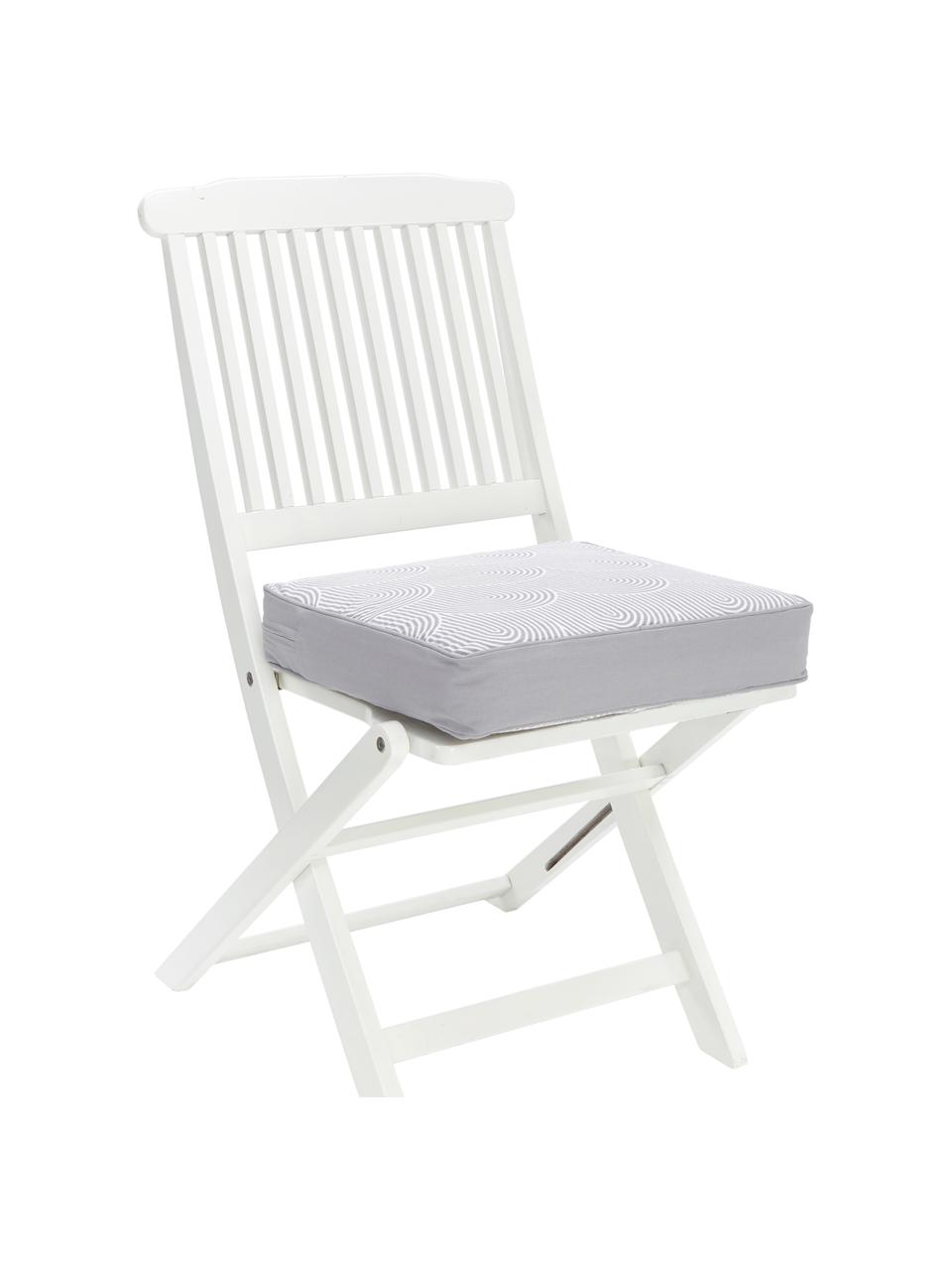 Cuscino sedia alto grigio chiaro/bianco Arc, Rivestimento: 100% cotone, Grigio, Larg. 40 x Lung. 40 cm