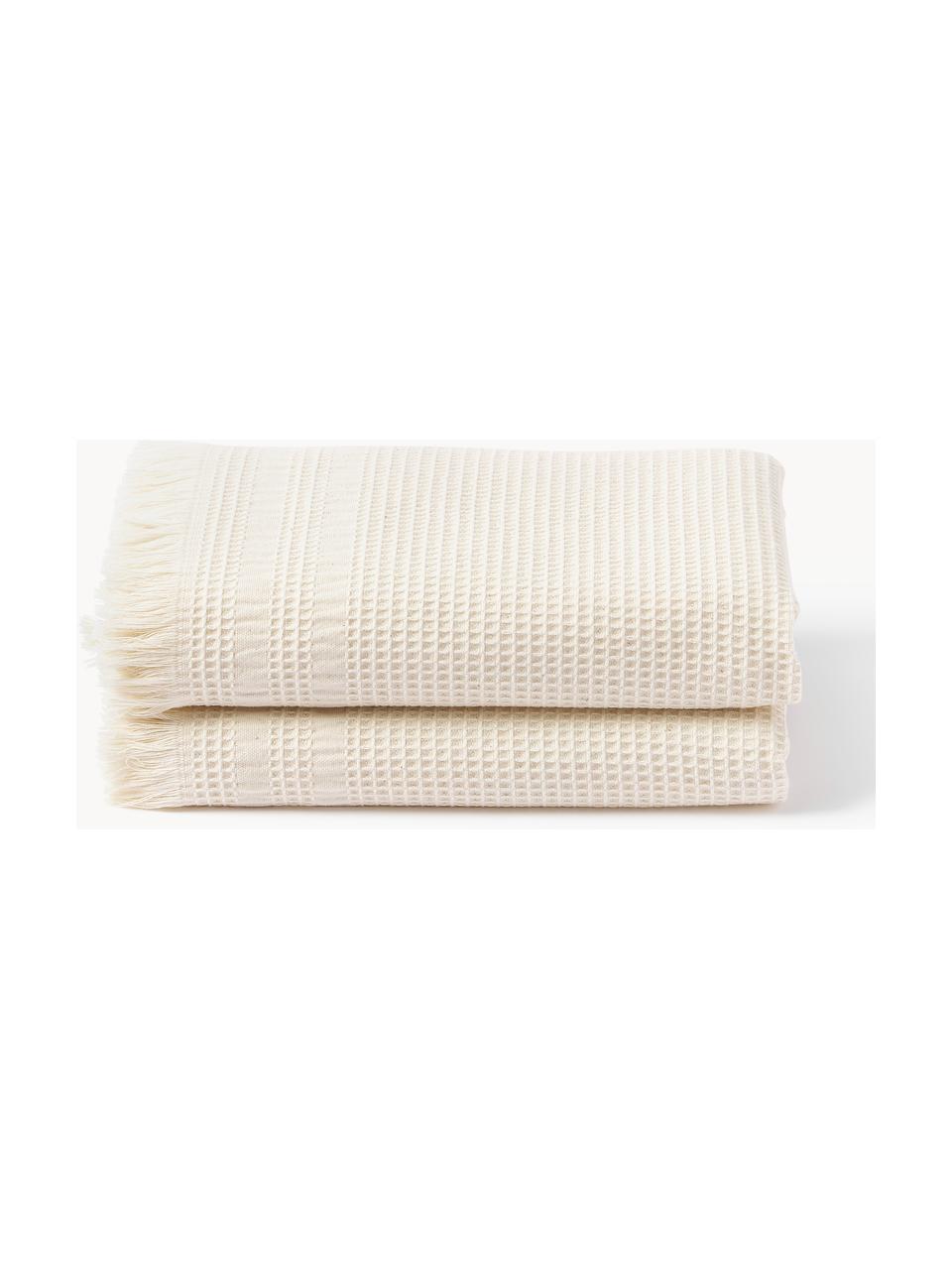 Asciugamano a nido d'ape in diverse misure Yara, Beige chiaro, Asciugamano, Larg. 50 x Lung. 100, 2 pz