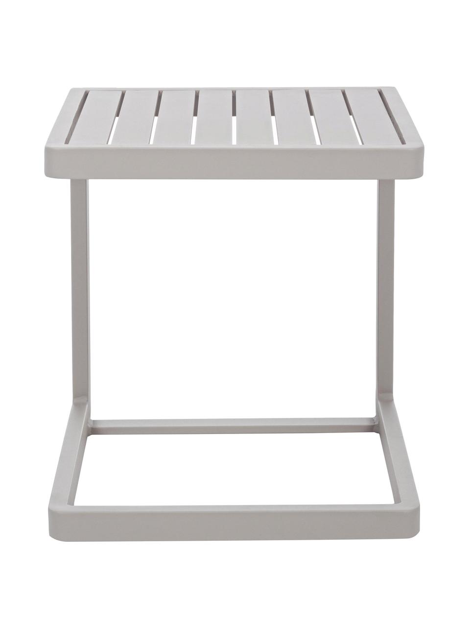 Tavolino da giardino Konnor, Alluminio verniciato a polvere, Grigio chiaro, Larg. 45 x Alt. 45 cm