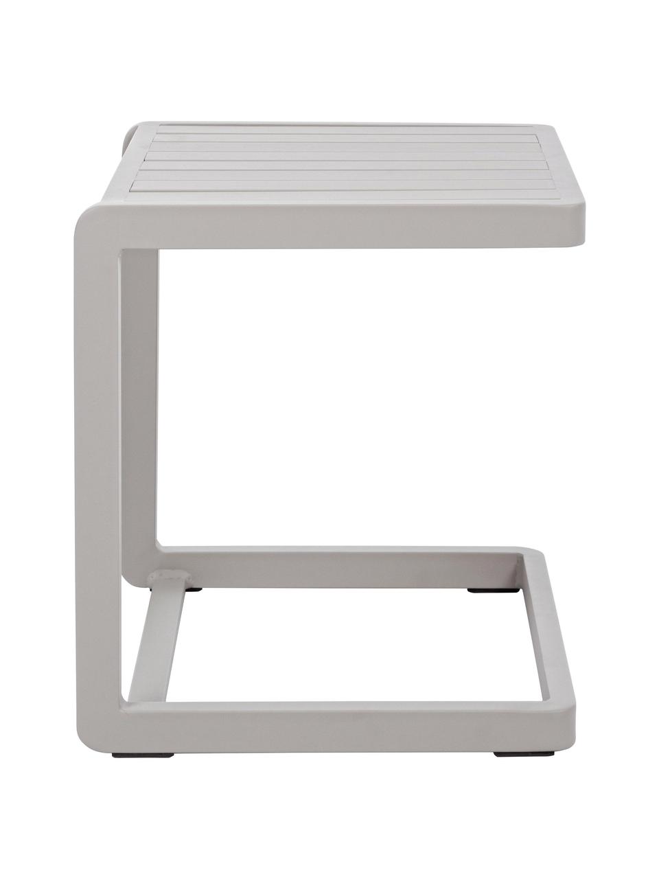 Mesa auxiliar para exterior Konnor, Aluminio con pintura en polvo, Gris claro, An 45 x Al 45 cm