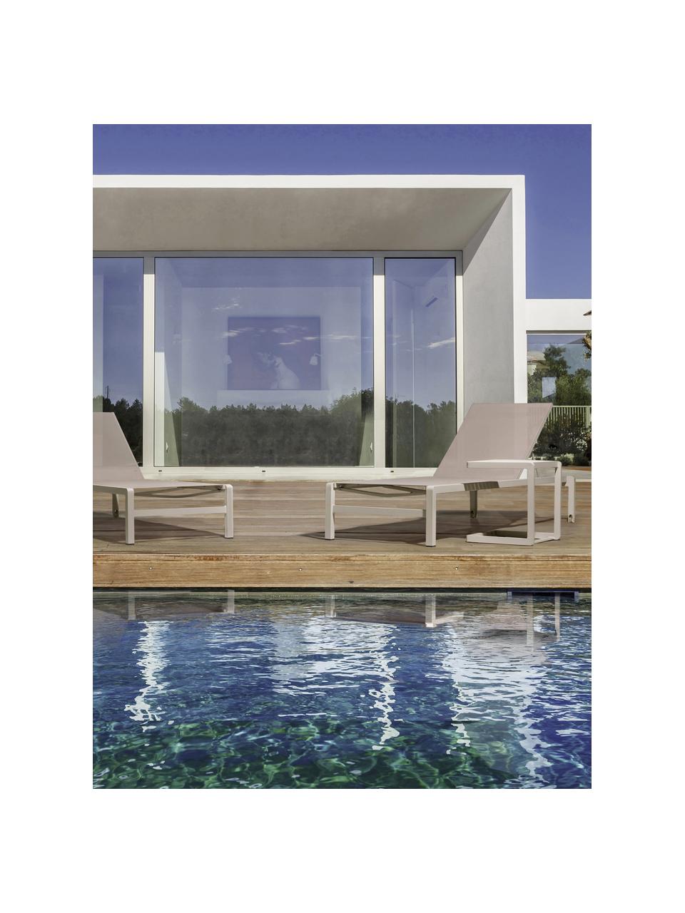 Tavolino da giardino Konnor, Alluminio verniciato a polvere, Grigio chiaro, Larg. 45 x Alt. 45 cm