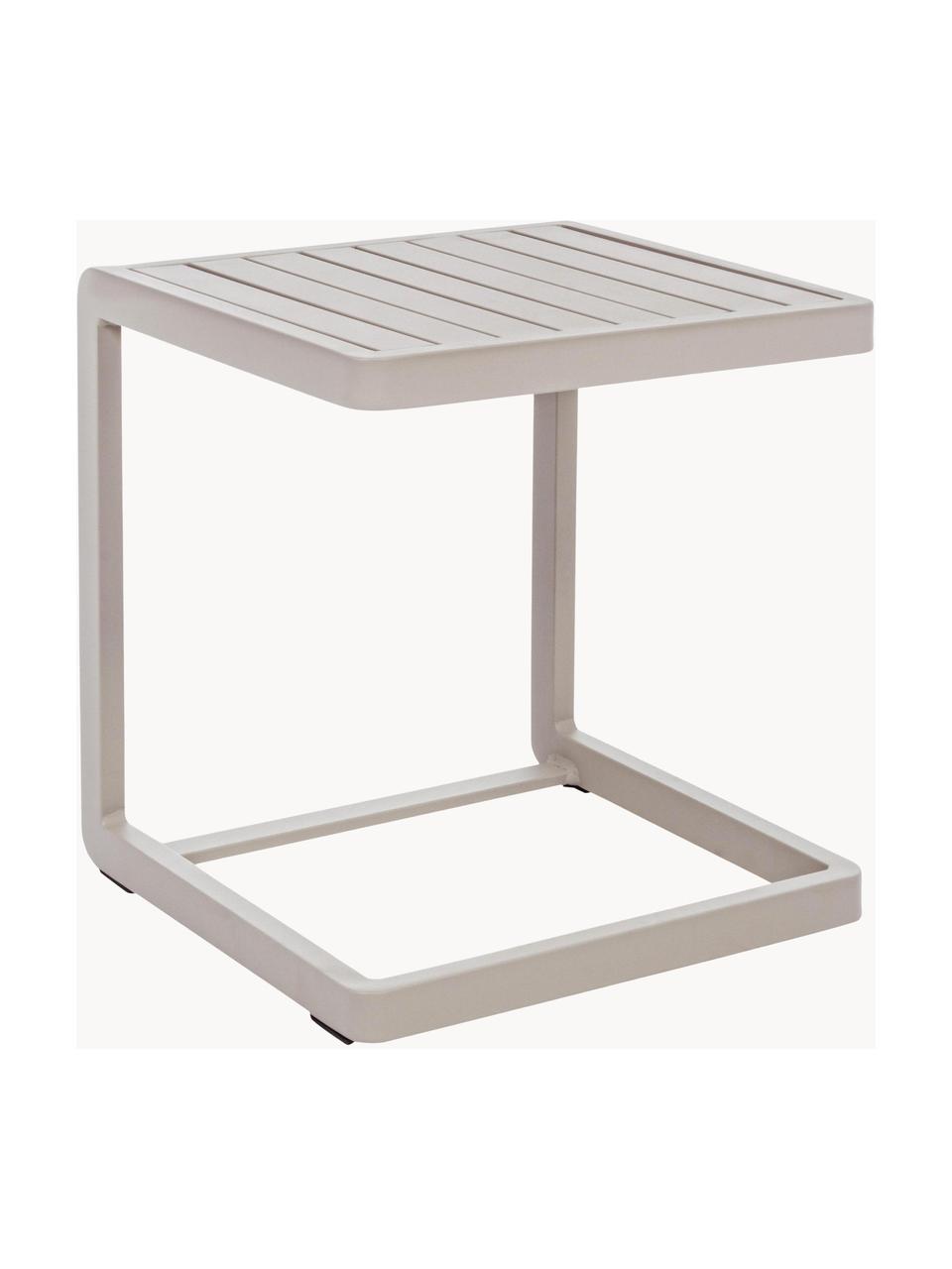 Table d'appoint de jardin Konnor, Aluminium, revêtement par poudre, Beige clair, mat, larg. 45 x haut. 45 cm