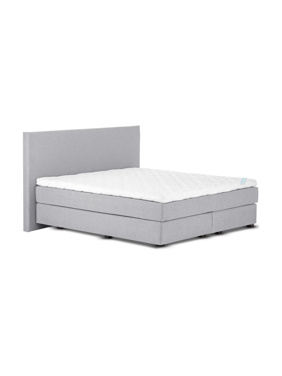 Letto boxspring premium Eliza, Materasso: a molle insacchettate a 7, Piedini: legno di faggio massiccio, Grigio, 200 x 200