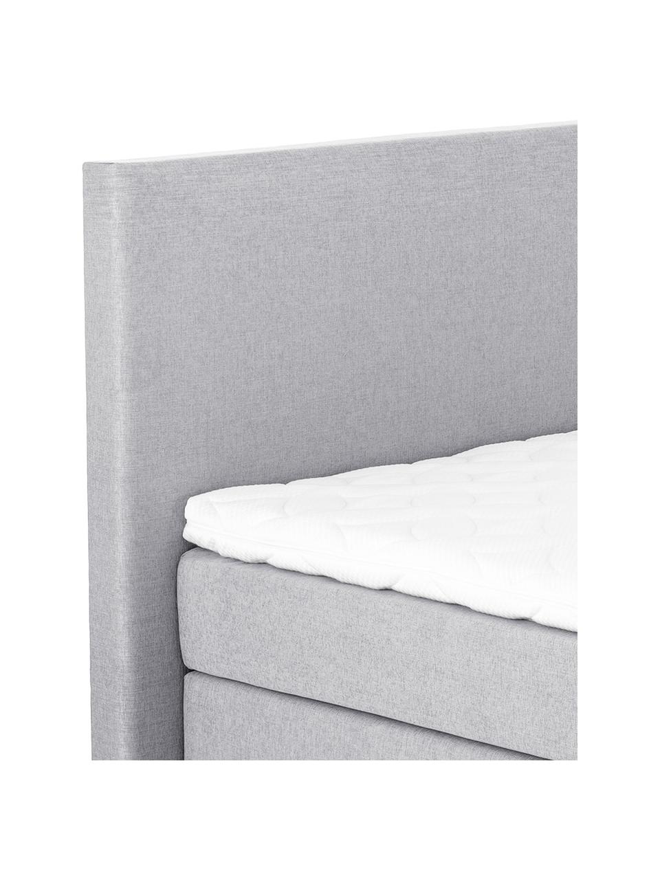 Letto boxspring premium Eliza, Materasso: a molle insacchettate a 7, Piedini: legno di faggio massiccio, Grigio, 200 x 200