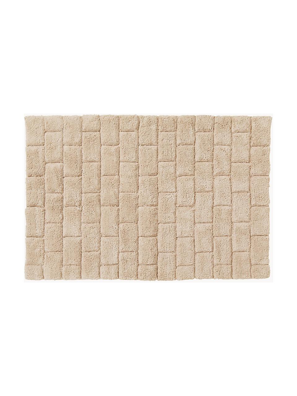 Alfombrilla de baño esponjosa Metro, Beige, An 60 x L 90 cm