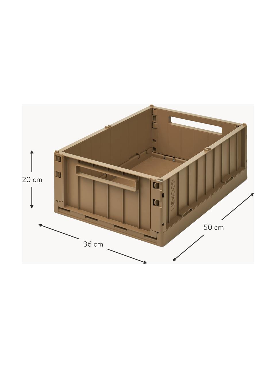 Caja plegable Weston, 60% polipropileno reciclado, 40% polipropileno, Marrón, An 50 x Al 20 cm