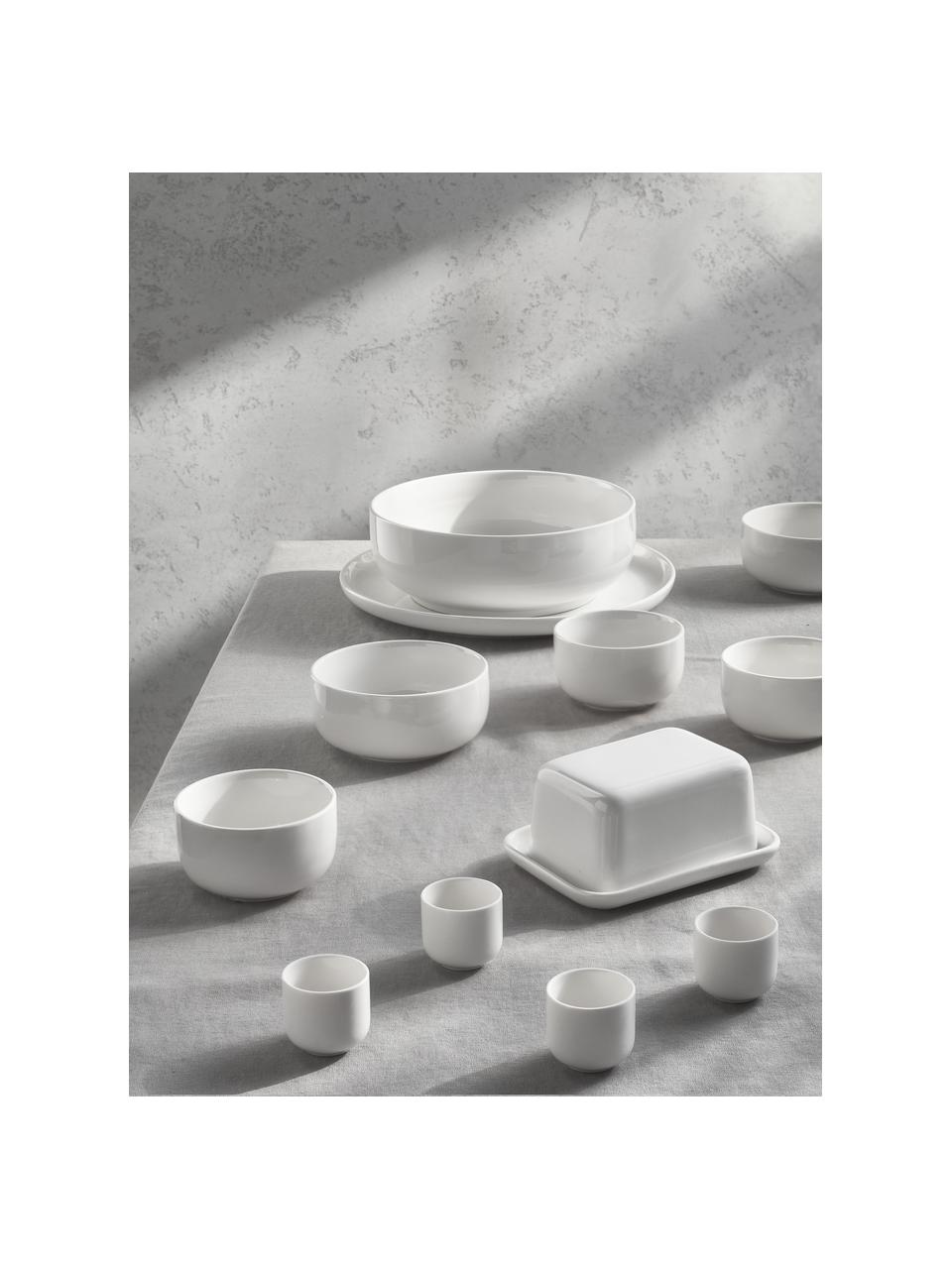 Porzellan-Platzteller Nessa, Porzellan, Off White, glänzend, Ø 32 cm