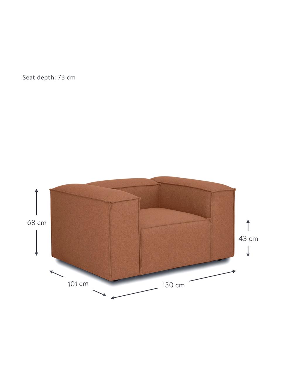 Sessel Lennon, Bezug: 100% Polyester Der strapa, Gestell: Massives Kiefernholz, FSC, Beine: Kunststoff, Webstoff Nougat, B 130 x T 101 cm