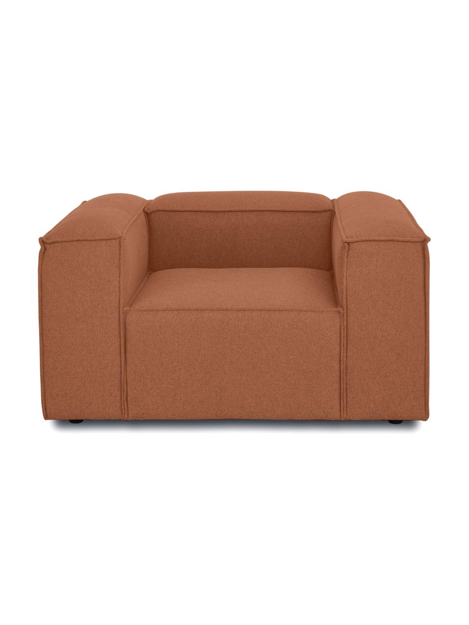 Fauteuil Lennon, Bekleding: 100% polyester Met 15.000, Frame: massief grenenhout, FSC-g, Poten: kunststof, Geweven stof nougatkleurig, B 130 x D 101 cm